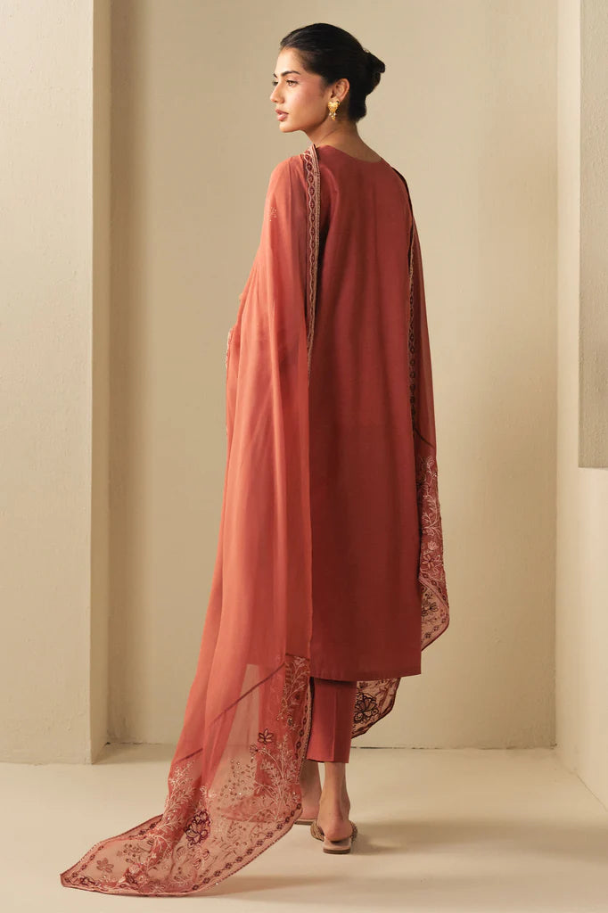 VINTAGE ROSE-2PC (SHIRT & DUPATTA) | EXCLUSIVE PRET | Cross Stitch