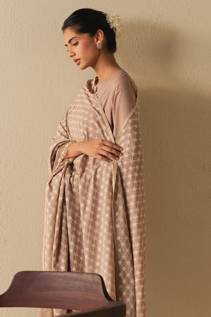 MAUVE WHISPER-2PC (SHIRT & DUPATTA) | EXCLUSIVE PRET | Cross Stitch