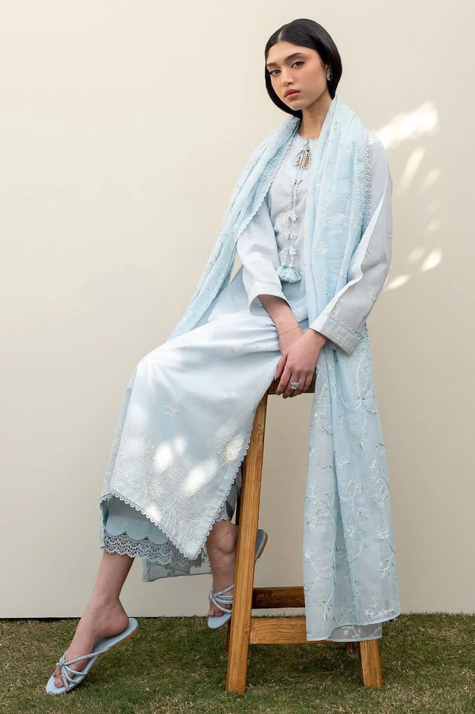 FROSTED MIST-3PC EMBROIDERED LAWN SUIT | Cross Stitch