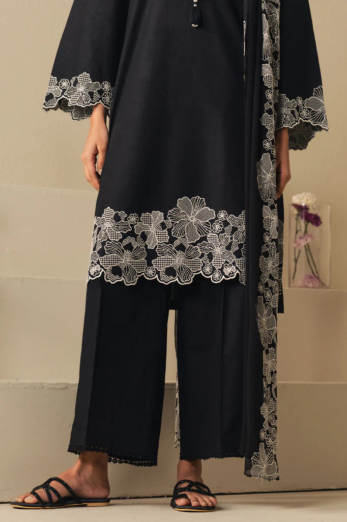 LUXE NOIR-2PC (SHIRT & DUPATTA) | EXCLUSIVE PRET | Cross Stitch