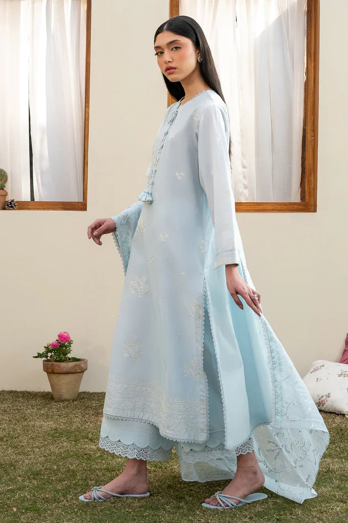FROSTED MIST-3PC EMBROIDERED LAWN SUIT | Cross Stitch