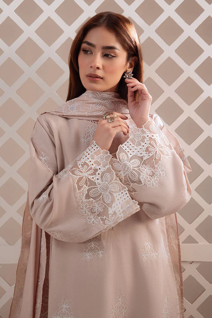 MOCHA VEIL-2PC (SHIRT & DUPATTA) | EXCLUSIVE PRET | Cross Stitch