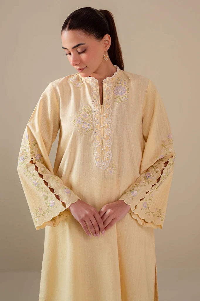 WARM SUNSHINE -2PC (SHIRT & TROUSER) | EXCLUSIVE PRET | Cross Stitch
