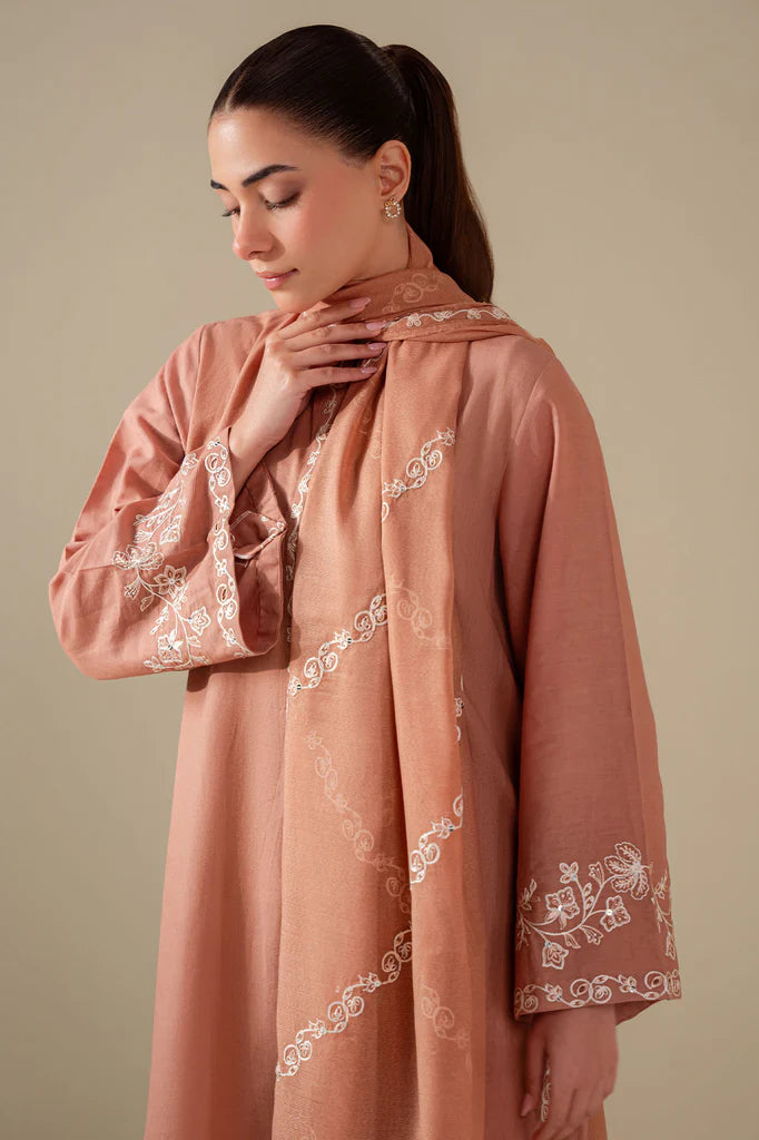 SAND CLAY-3PC (SHIRT, TROUSER & DUPATTA) | EXCLUSIVE PRET | Cross Stitch
