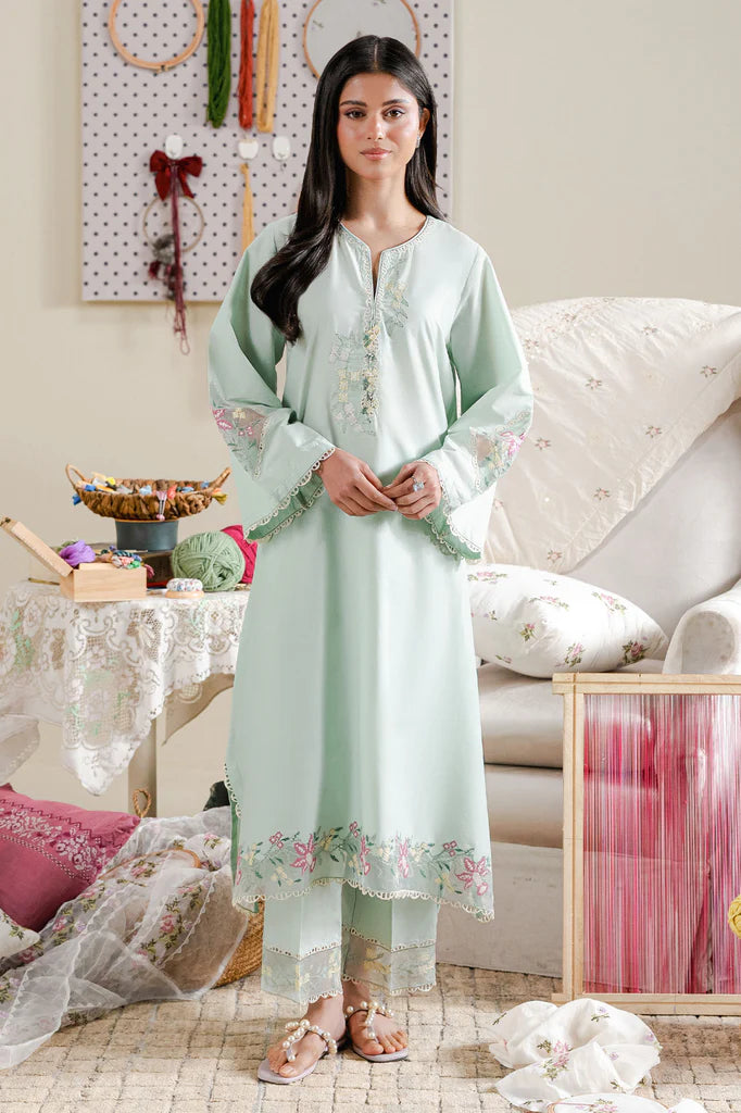 MINT BREEZE-2PC (SHIRT & TROUSER) | EXCLUSIVE PRET | Cross Stitch