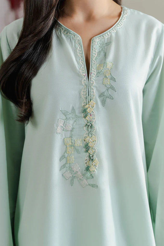 MINT BREEZE-2PC (SHIRT & TROUSER) | EXCLUSIVE PRET | Cross Stitch