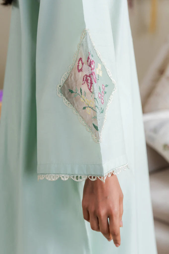 MINT BREEZE-2PC (SHIRT & TROUSER) | EXCLUSIVE PRET | Cross Stitch