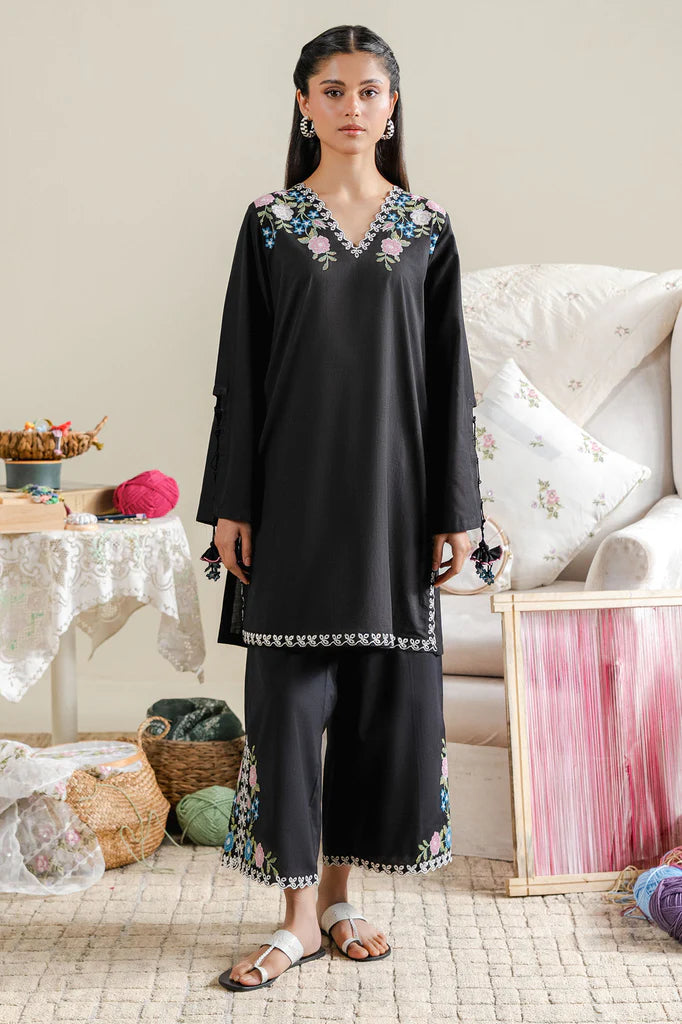 VIVED NOIR-2PC (SHIRT & TROUSER) | EXCLUSIVE PRET | Cross Stitch