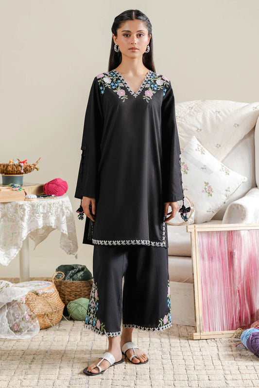 VIVED NOIR-2PC (SHIRT & TROUSER) | EXCLUSIVE PRET | Cross Stitch