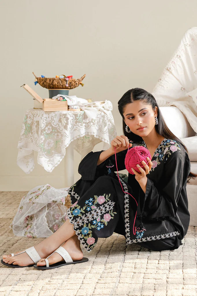 VIVED NOIR-2PC (SHIRT & TROUSER) | EXCLUSIVE PRET | Cross Stitch