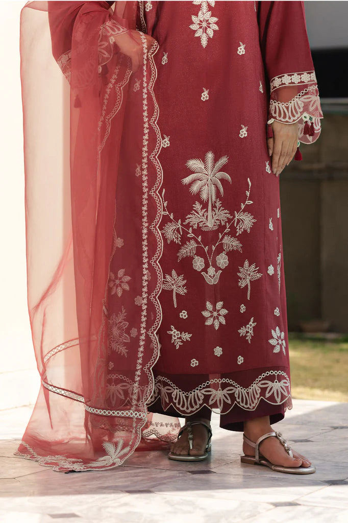 RUST EMBER-2PC (SHIRT & DUPATTA) | EXCLUSIVE PRET | Cross Stitch