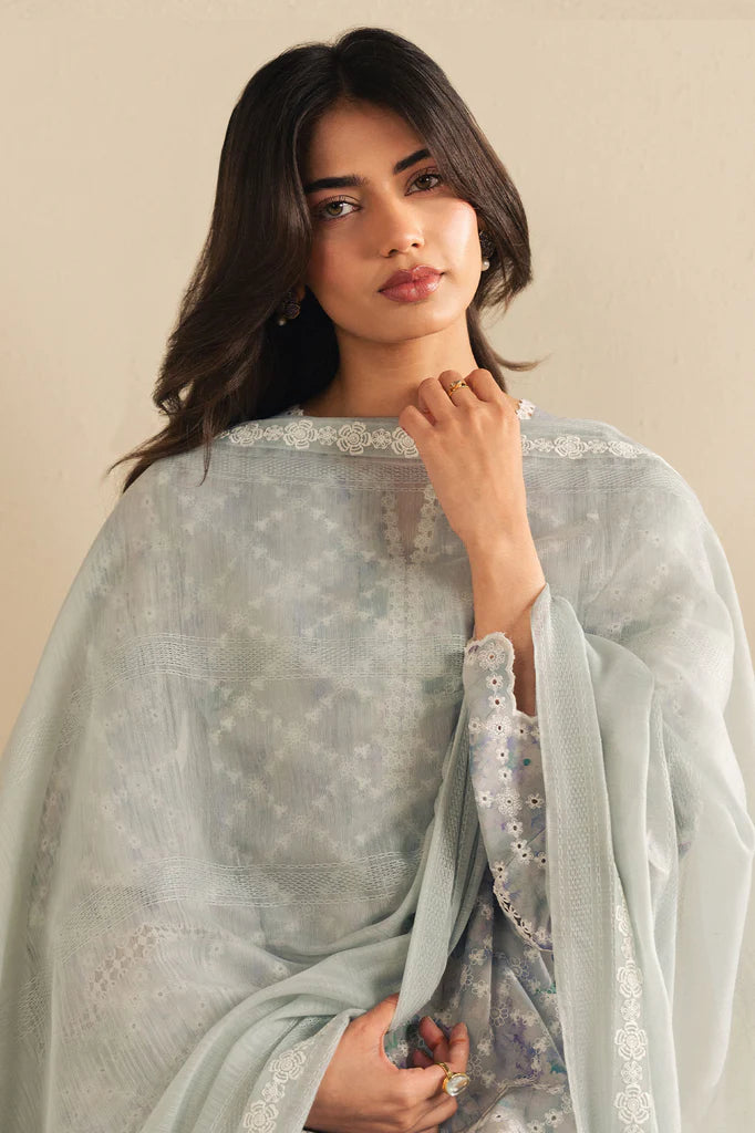 VIOLET SPLASH-2PC (SHIRT & DUPATTA) | EXCLUSIVE PRET | Cross Stitch