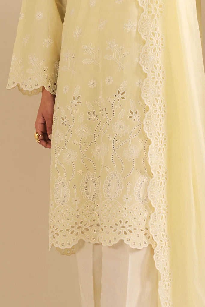 PASTEL SUNSHINE-2PC (SHIRT & DUPATTA) | EXCLUSIVE PRET | Cross Stitch