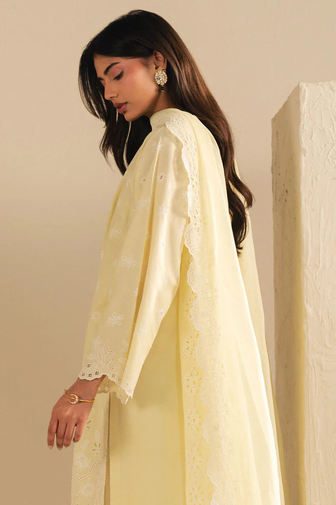 PASTEL SUNSHINE-2PC (SHIRT & DUPATTA) | EXCLUSIVE PRET | Cross Stitch