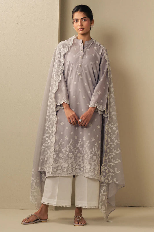 LAVENDER CLOUD-2PC (SHIRT & DUPATTA) | EXCLUSIVE PRET | Cross Stitch