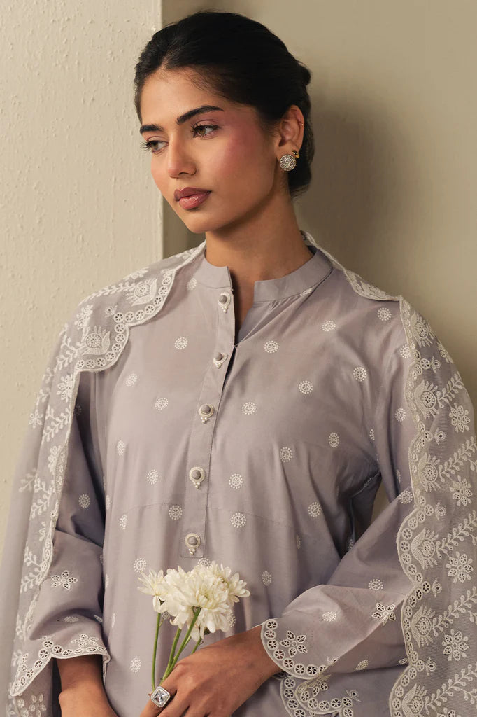 LAVENDER CLOUD-2PC (SHIRT & DUPATTA) | EXCLUSIVE PRET | Cross Stitch