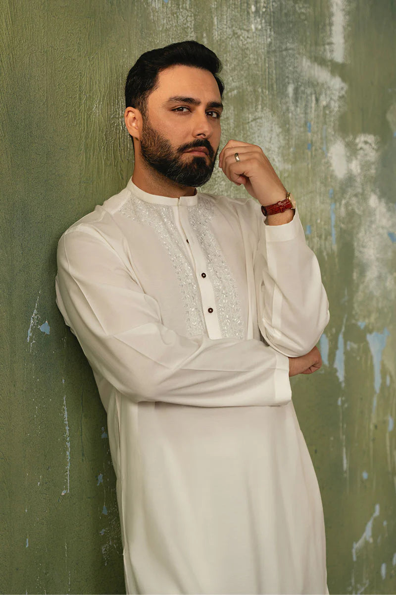 Lucknowi Hand Embroidered Kurta Pajama | REPUBLIC MENSWEAR
