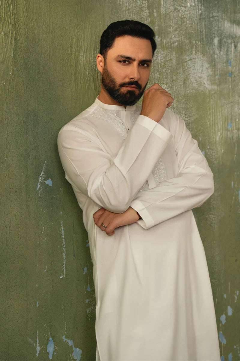 Lucknowi Hand Embroidered Kurta Pajama | REPUBLIC MENSWEAR