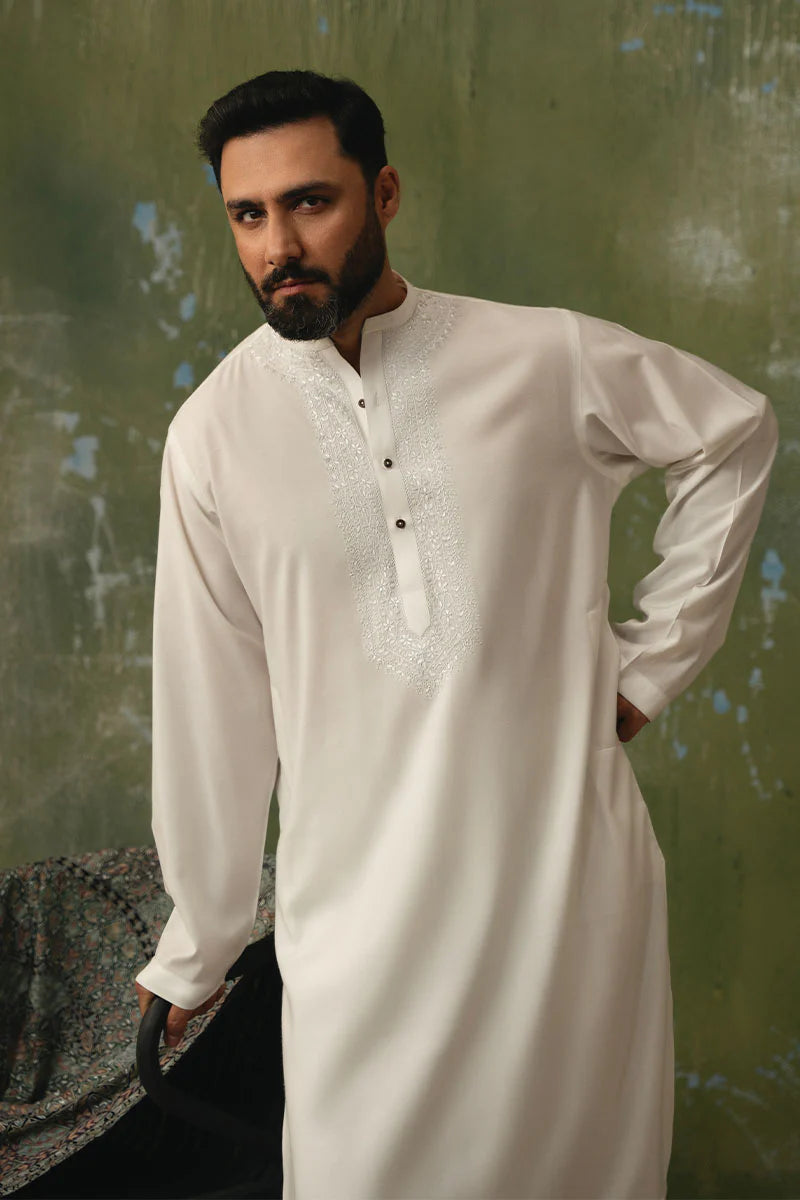 Lucknowi Hand Embroidered Kurta Pajama | REPUBLIC MENSWEAR