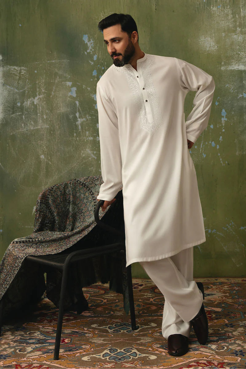 Lucknowi Hand Embroidered Kurta Pajama | REPUBLIC MENSWEAR