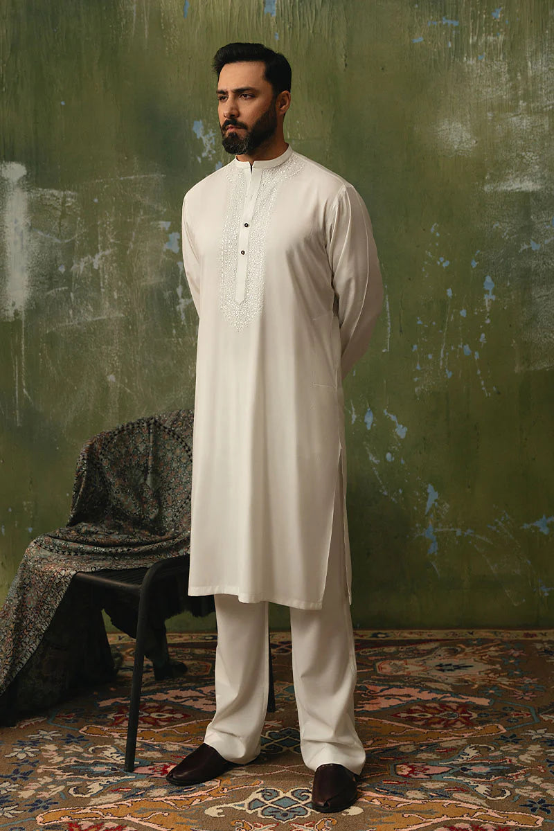 Lucknowi Hand Embroidered Kurta Pajama | REPUBLIC MENSWEAR