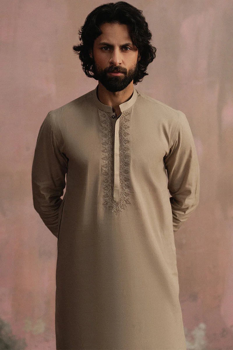 Brown Dori Embroidered Kurta Pajama | REPUBLIC MENSWEAR