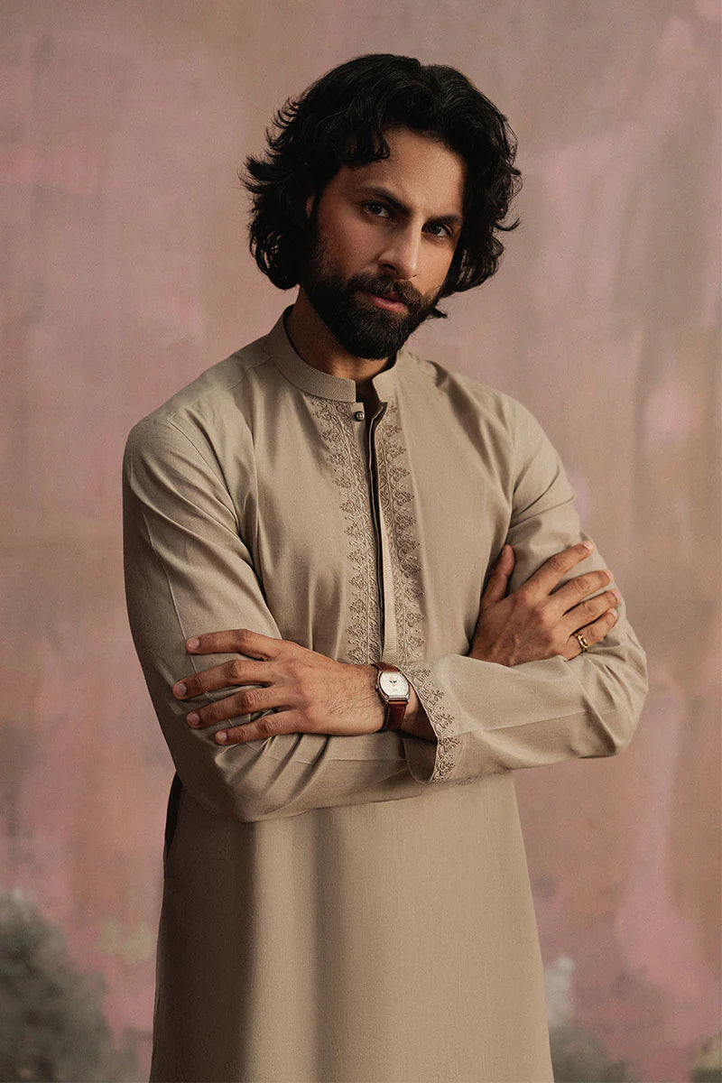 Brown Dori Embroidered Kurta Pajama | REPUBLIC MENSWEAR