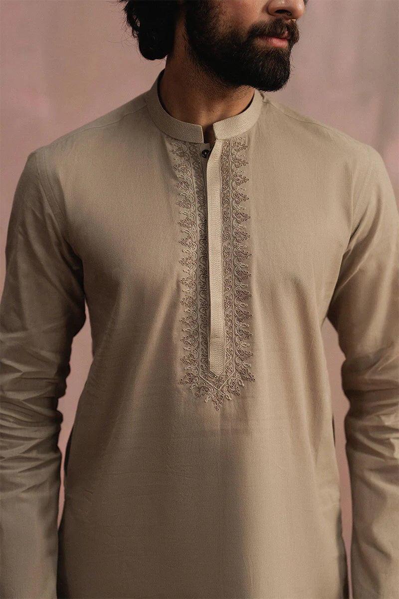Brown Dori Embroidered Kurta Pajama | REPUBLIC MENSWEAR