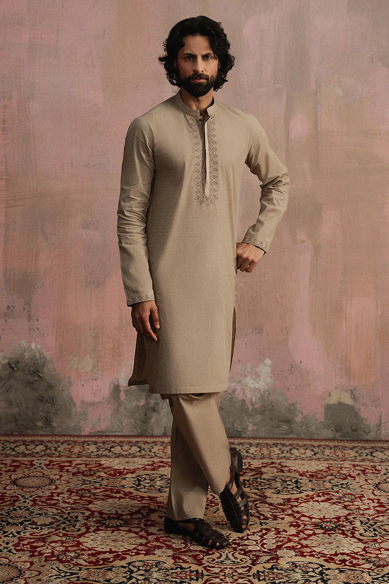 Brown Dori Embroidered Kurta Pajama | REPUBLIC MENSWEAR