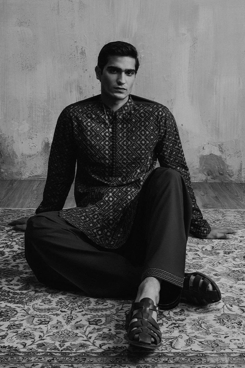 Olive Green Embroidered Kurta Shalwar | REPUBLIC MENSWEAR