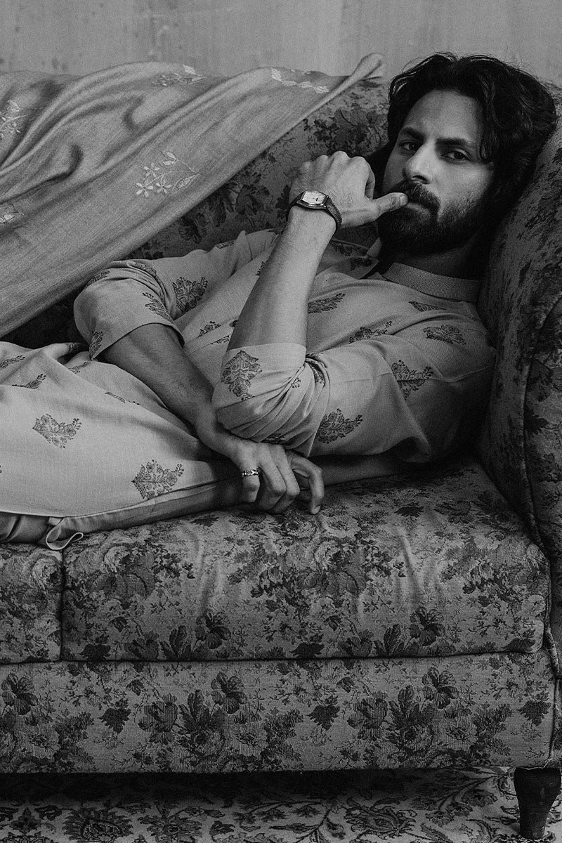 Grey Block Printed Kurta Pajama | REPUBLIC MENSWEAR