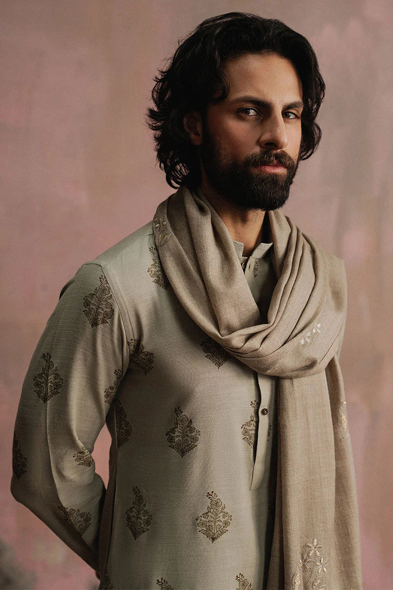 Grey Block Printed Kurta Pajama | REPUBLIC MENSWEAR