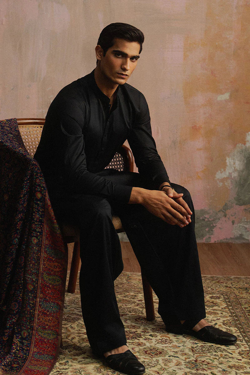 Ebony Black Premium Shalwar Kameez | REPUBLIC MENSWEAR