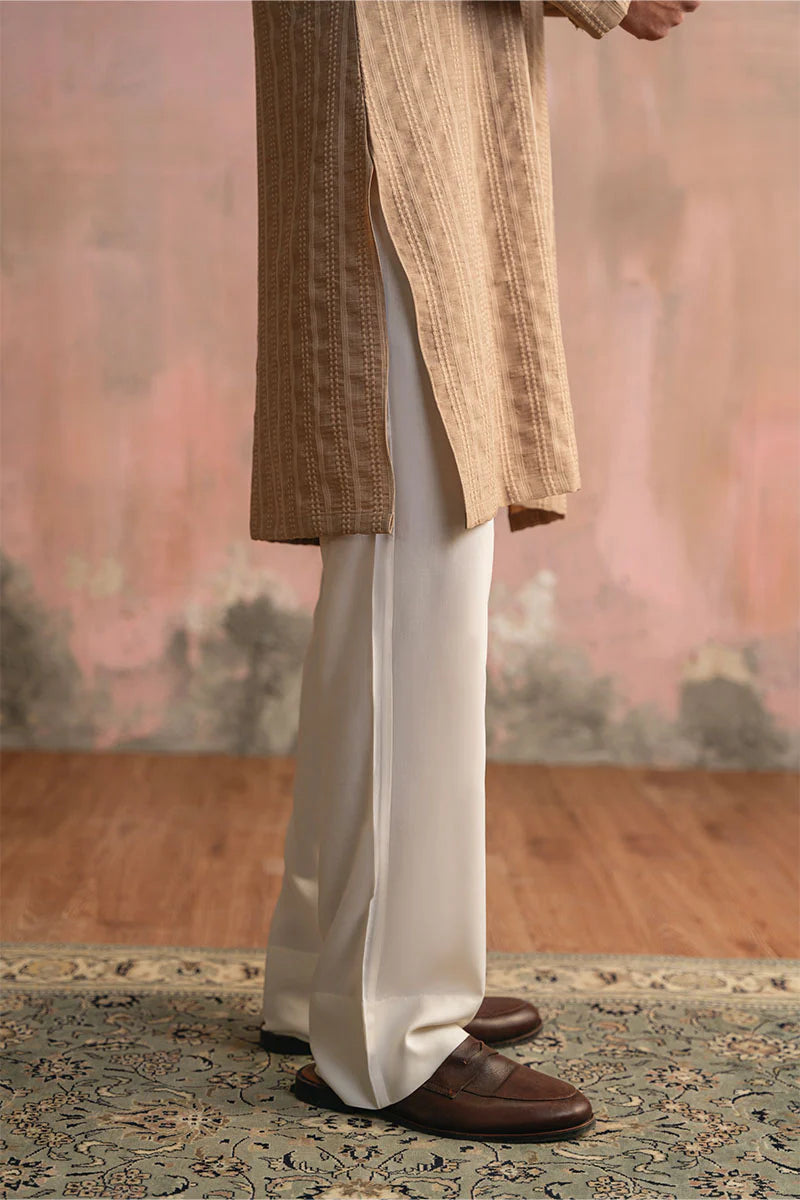 Tan Brown Embroidered Kurta Pajama | REPUBLIC MENSWEAR