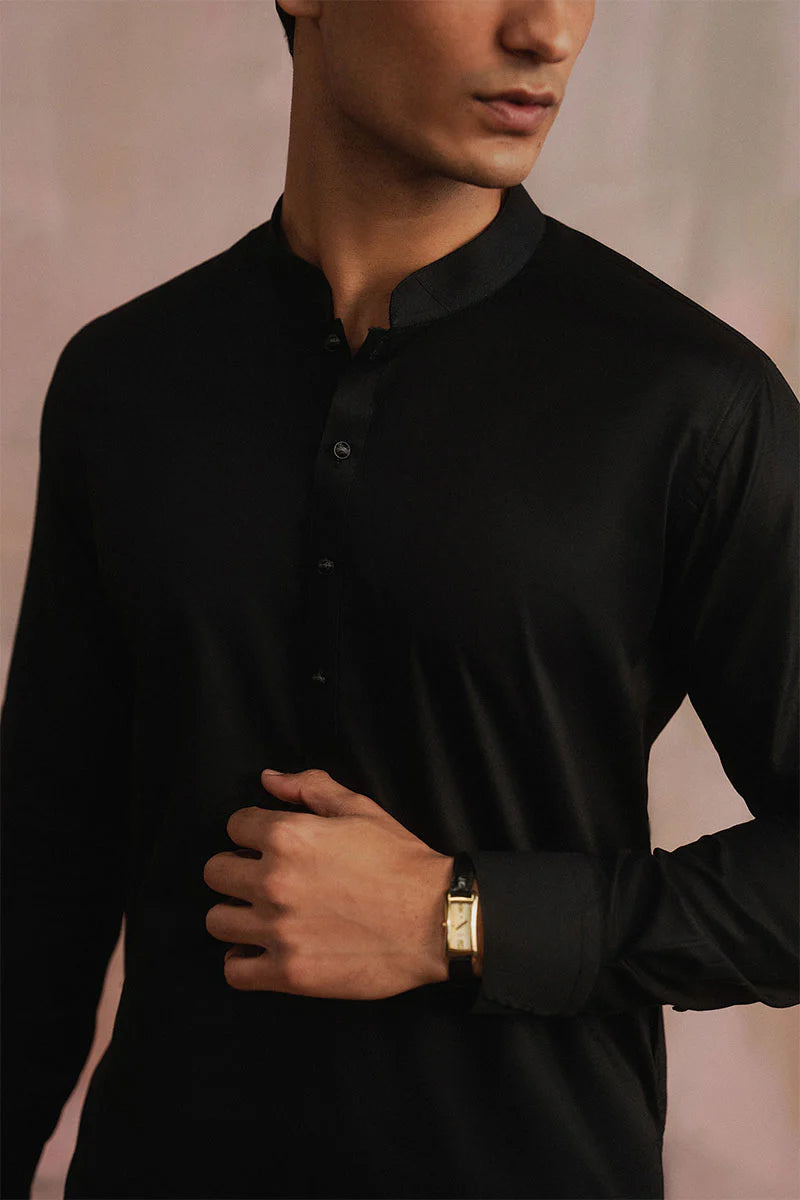 Ebony Black Premium Shalwar Kameez | REPUBLIC MENSWEAR
