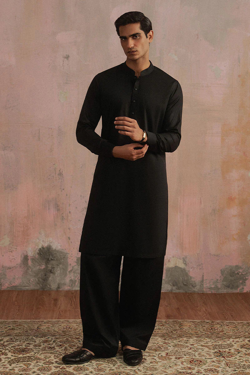Ebony Black Premium Shalwar Kameez | REPUBLIC MENSWEAR