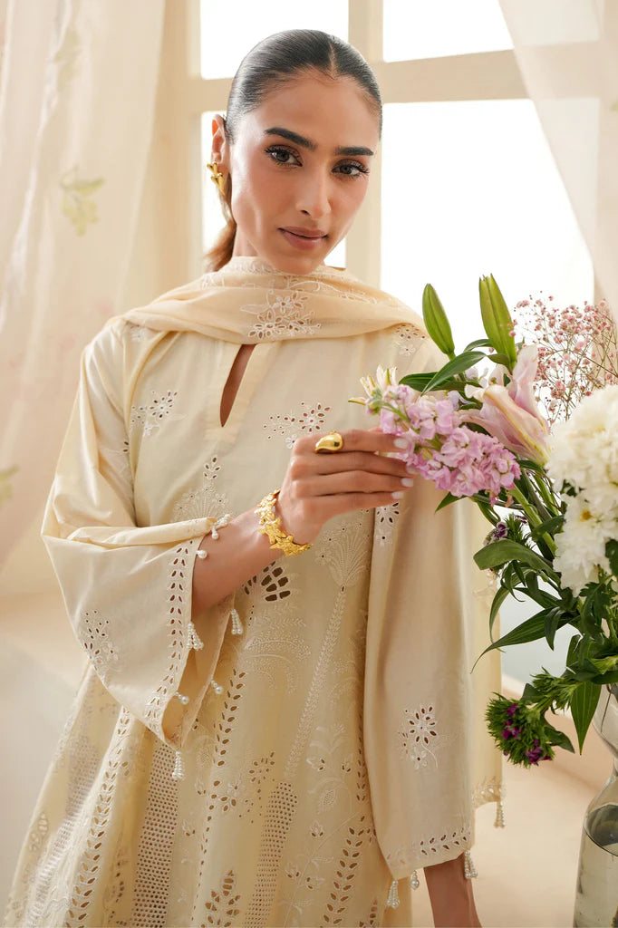 PEARL ROYALE-3PC CHIKANKARI SUIT | Cross Stitch