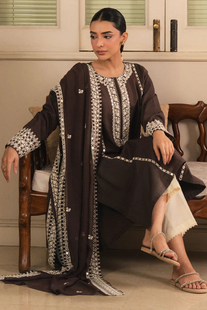 BROWNIE-2PC (SHIRT & DUPATTA) | EXCLUSIVE PRET | Cross Stitch