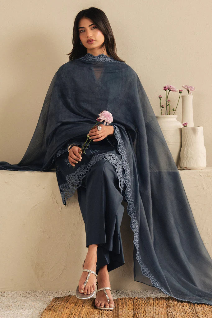 SAPPHIRE GRACE-3PC (SHIRT,TROUSER & DUPATTA) | EXCLUSIVE PRET | Cross Stitch