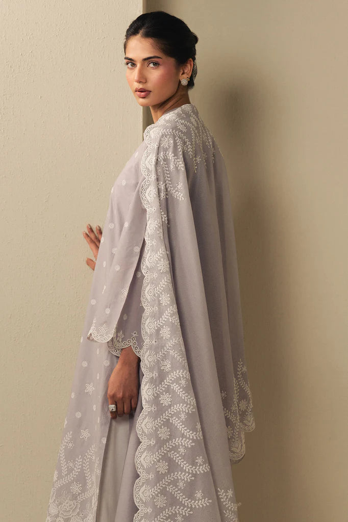 LAVENDER CLOUD-2PC (SHIRT & DUPATTA) | EXCLUSIVE PRET | Cross Stitch