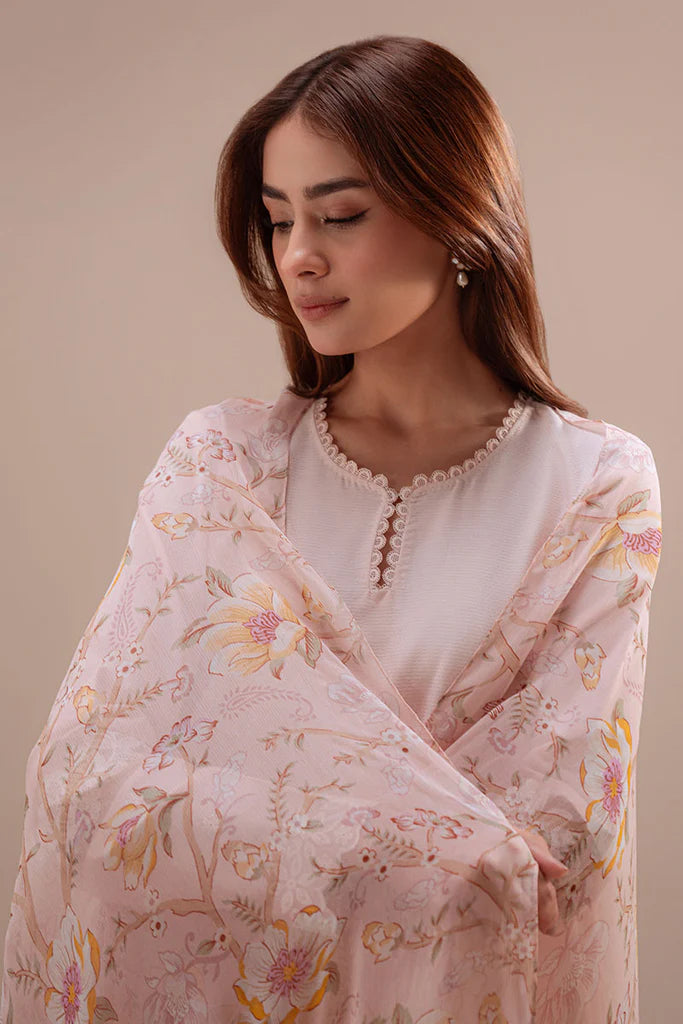 ROSE DUST-3PC (SHIRT, TROUSER & DUPATTA) | EXCLUSIVE PRET | Cross Stitch