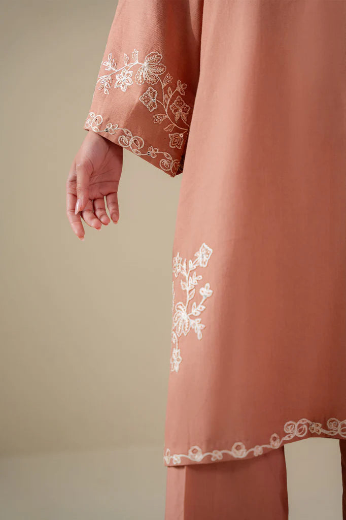 SAND CLAY-3PC (SHIRT, TROUSER & DUPATTA) | EXCLUSIVE PRET | Cross Stitch
