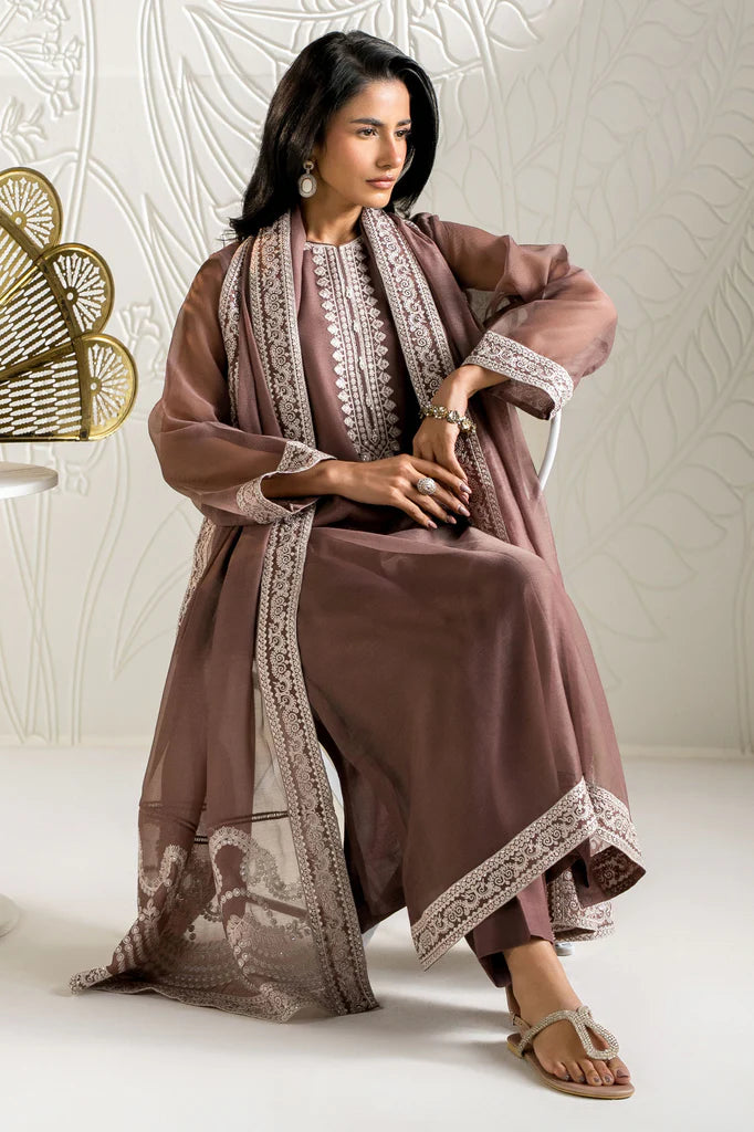 MULBERRY MIST-2PC (SHIRT & DUPATTA) | EXCLUSIVE PRET | Cross Stitch