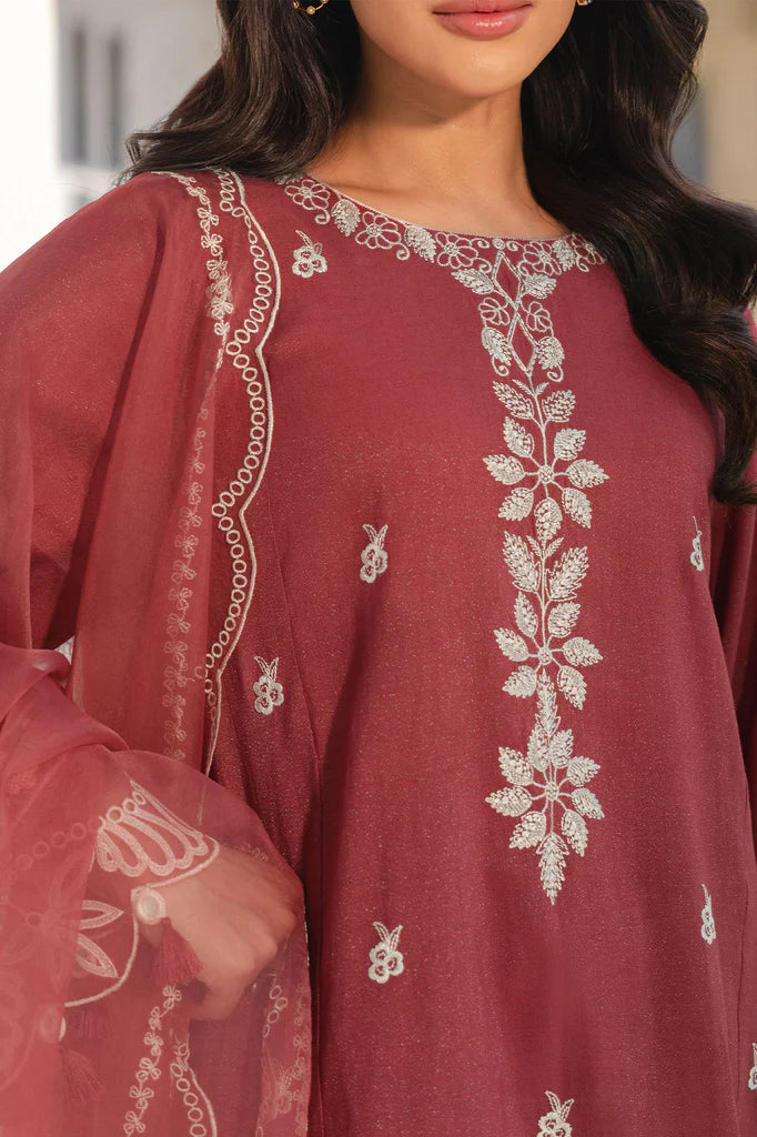 RUST EMBER-2PC (SHIRT & DUPATTA) | EXCLUSIVE PRET | Cross Stitch