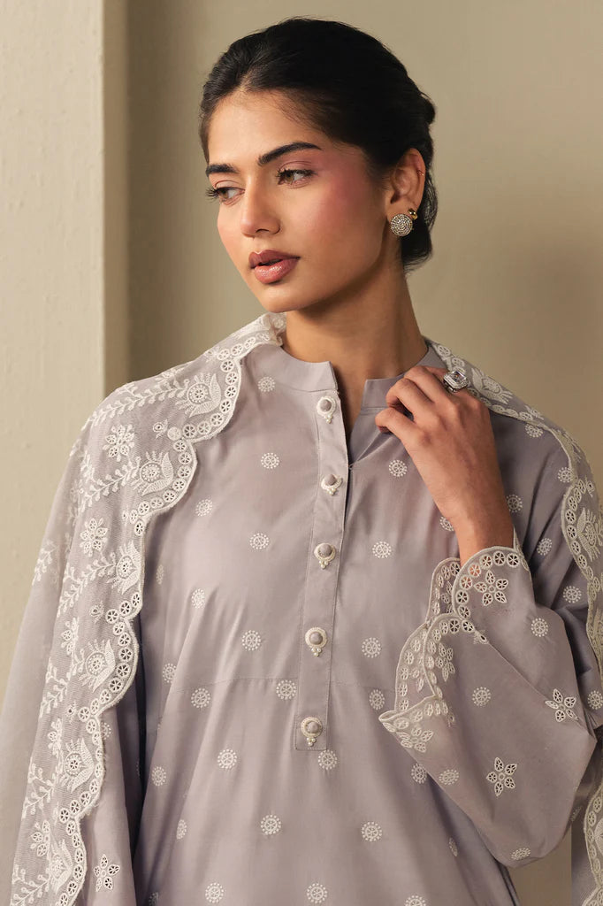 LAVENDER CLOUD-2PC (SHIRT & DUPATTA) | EXCLUSIVE PRET | Cross Stitch