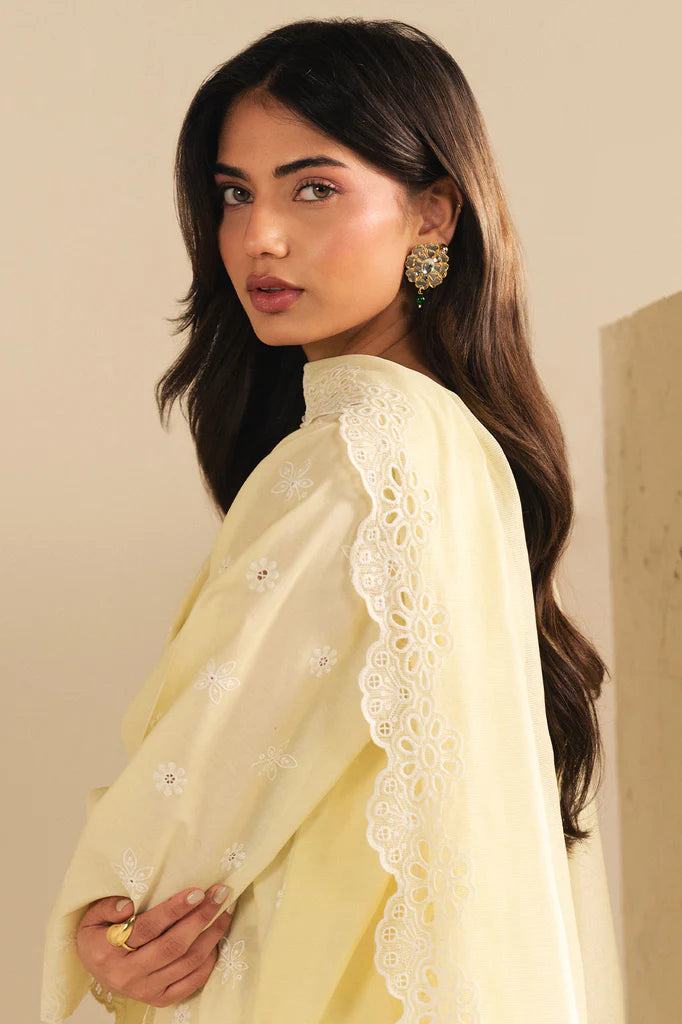 PASTEL SUNSHINE-2PC (SHIRT & DUPATTA) | EXCLUSIVE PRET | Cross Stitch
