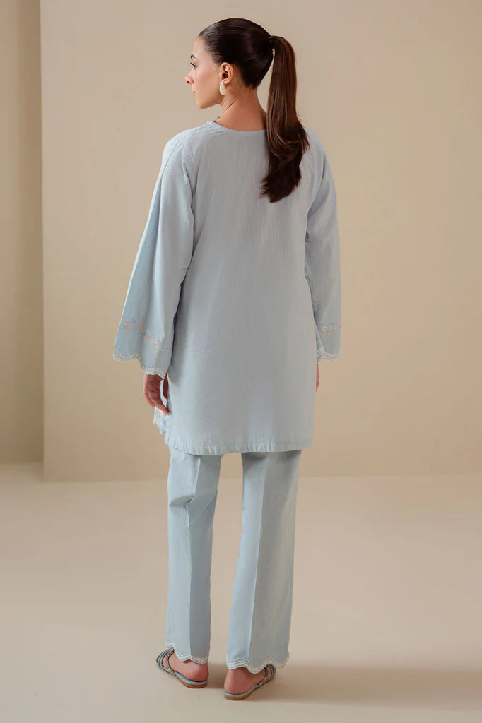FROST BLUE-2PC (SHIRT & TROUSER) | EXCLUSIVE PRET | Cross Stitch