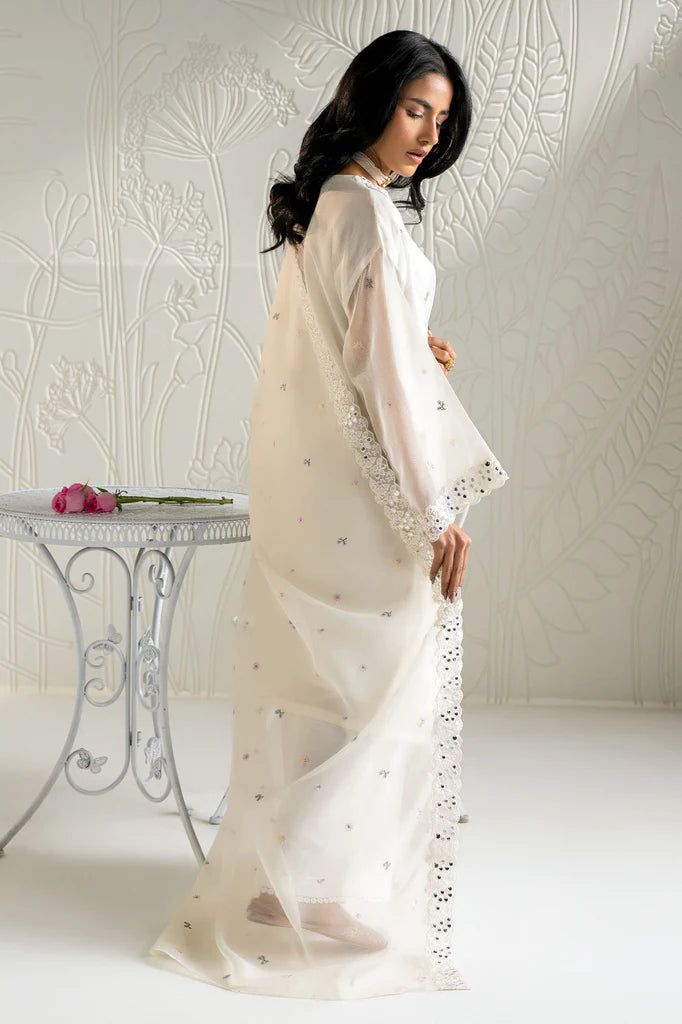 BLOOMING WHITE-2PC (SHIRT & DUPATTA) | EXCLUSIVE PRET | Cross Stitch