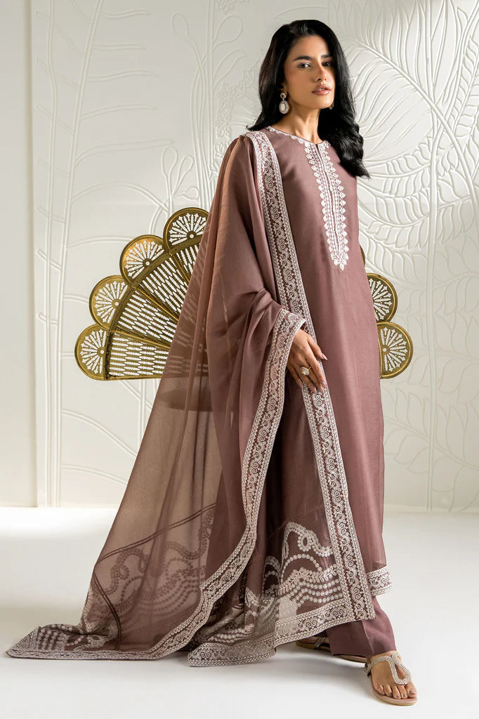 MULBERRY MIST-2PC (SHIRT & DUPATTA) | EXCLUSIVE PRET | Cross Stitch