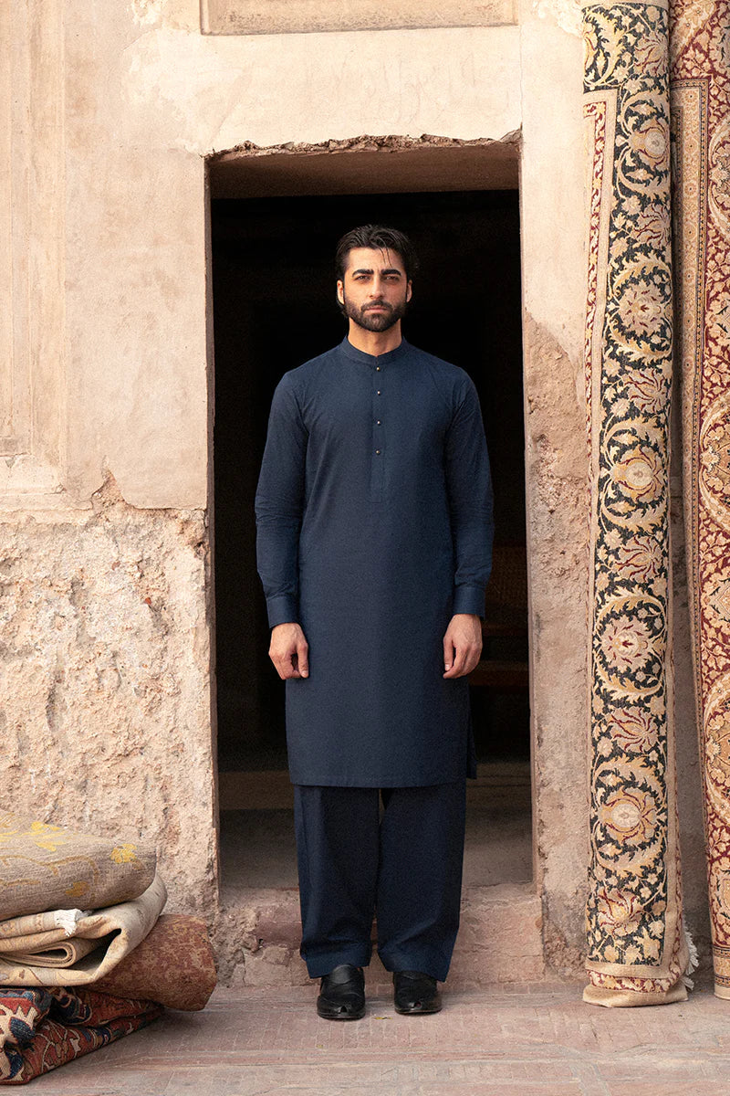 Navy Blue Egyptian Cotton Shalwar Kameez | REPUBLIC MENSWEAR